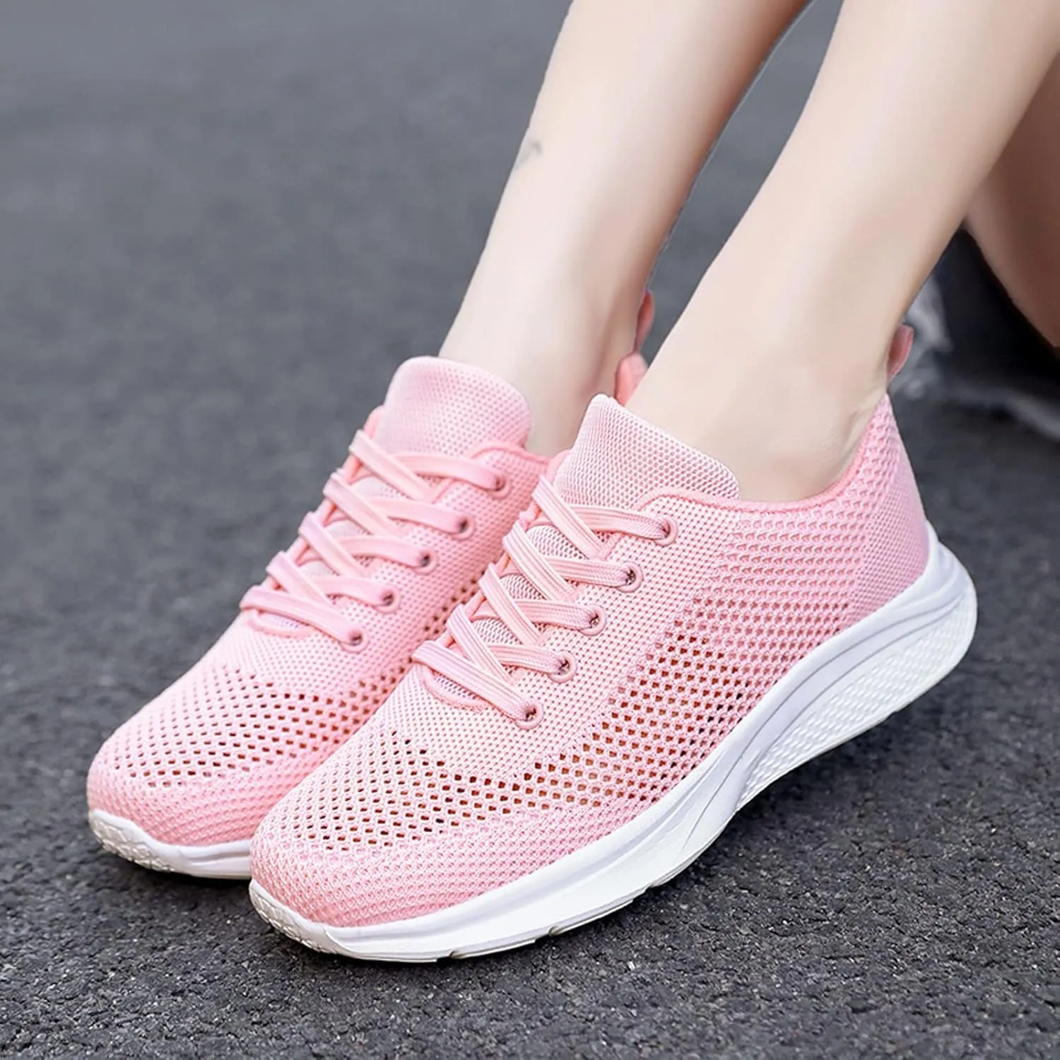 Women's Minimalist Walking Shoes Wide Toe Lace Up Tennis Shoes Womens Lightweight Dressy Casual Shoes Fashion Sneakers 2025 Tennis Shoe Cross Trainer Shoe