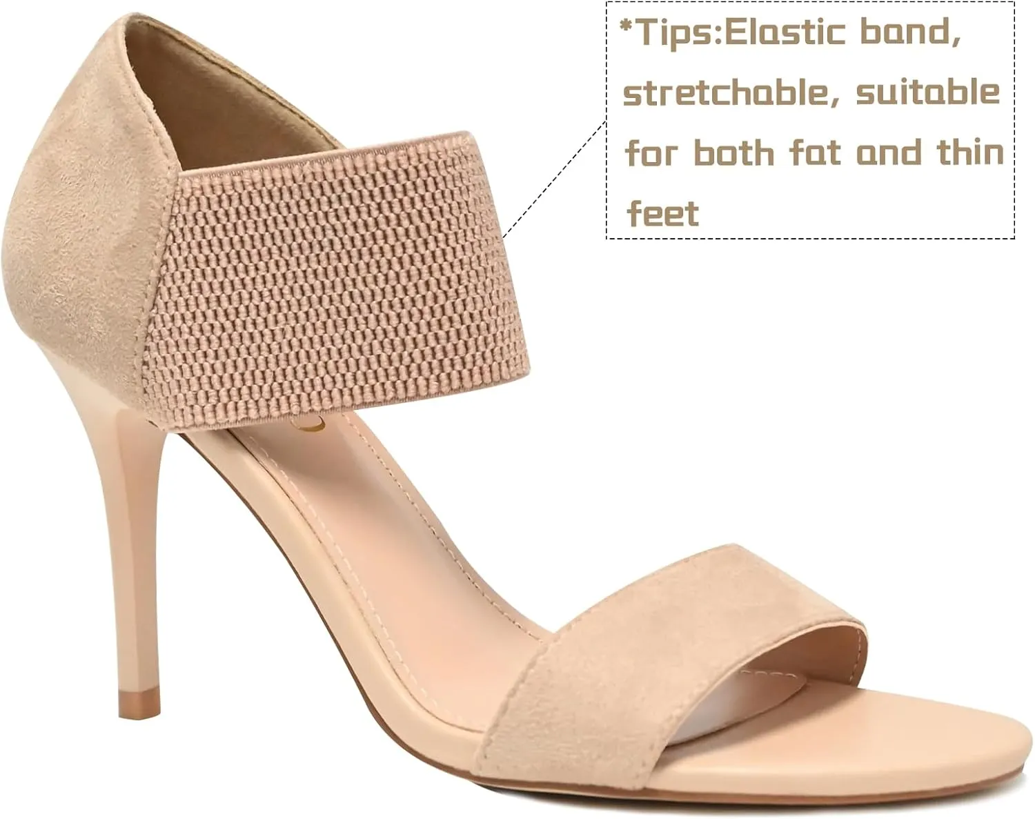 Women's Open Toe High Heels 3.5IN Stiletto Heeled Sandals Sexy Elastic Band Ankle Booty Heeled Sandal Shoes for Daily,Work,Evening Party