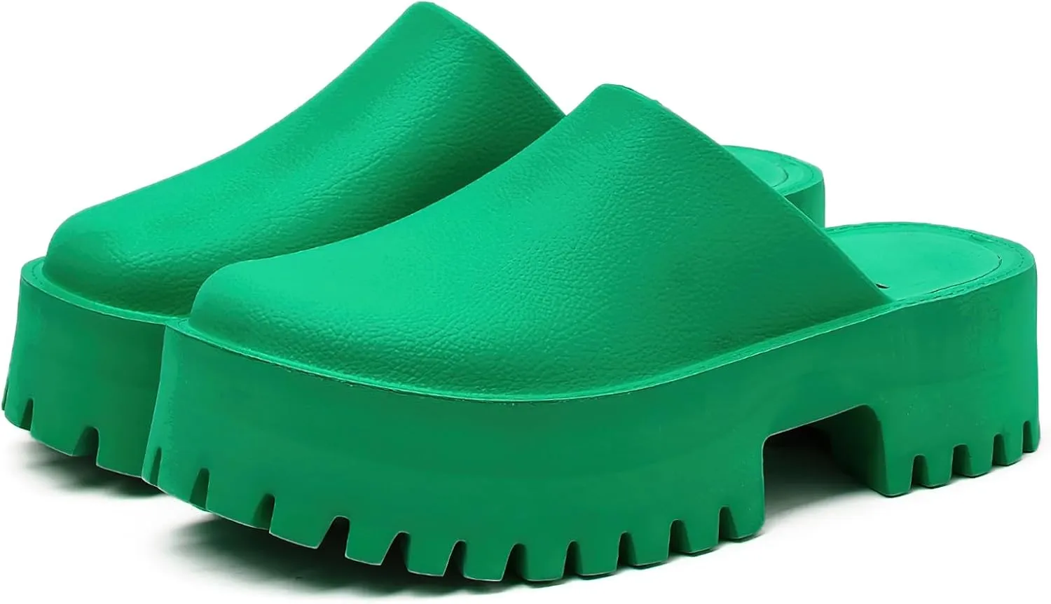 Womens Platform Mules Slip On Sandals Closed Toe Clogs Non-Slip Thick Sole Waterproof Slippers
