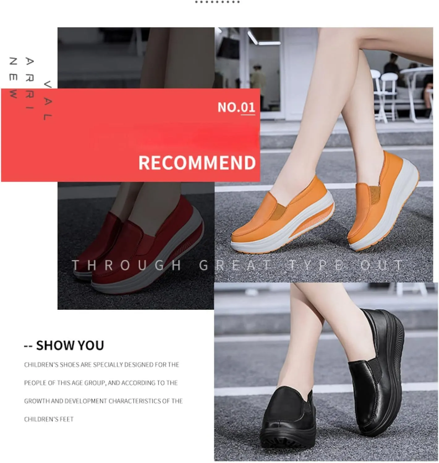 Women's Platform Wedge Slip-On Loafers,Comfortable EVA Sole Round Toe Leather Moccasin Wedge Sneakers.