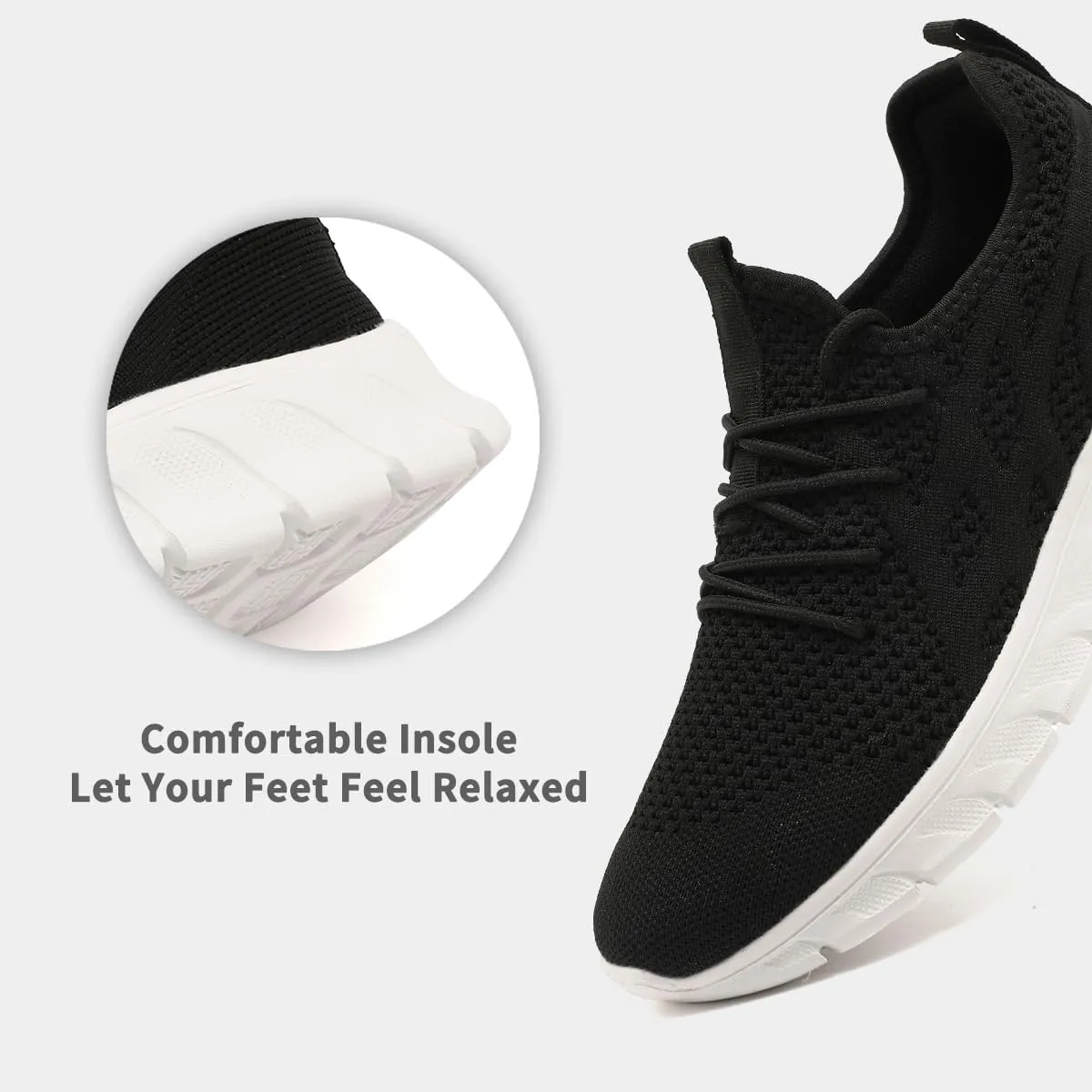 Women's Running Shoes Lightweight Walking Sneakers Tennis Athletic Lace Up Gym Casual Fashion Fitness Sports Soft Sole Mesh Workout Comfortable