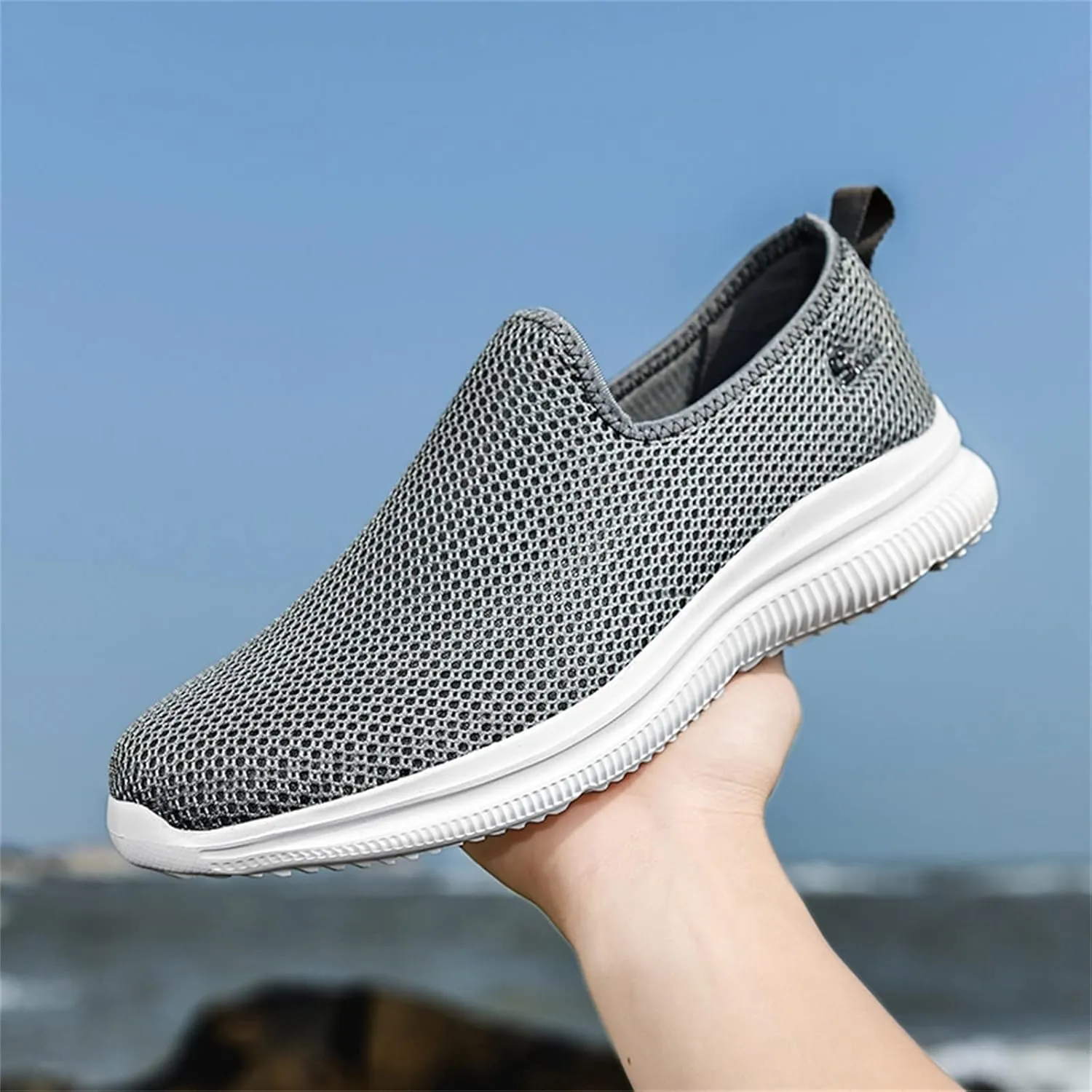 Womens Slip on Walking Shoes Comfort Lightweight Non Slip Work Shoes Women Mesh Breathable Men Shoes Casual Waterproof Sneakers Black Tennis Shoe Trainers Shoe