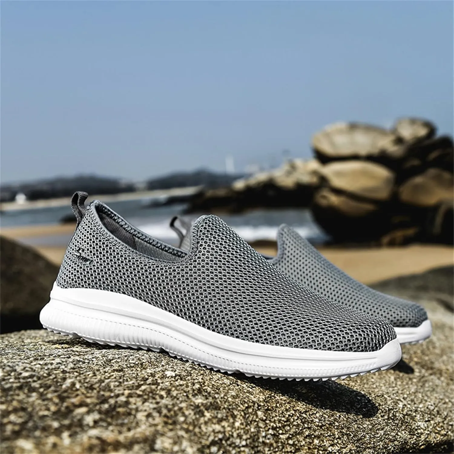 Womens Slip on Walking Shoes Comfort Lightweight Non Slip Work Shoes Women Mesh Breathable Men Shoes Casual Waterproof Sneakers Black Tennis Shoe Trainers Shoe