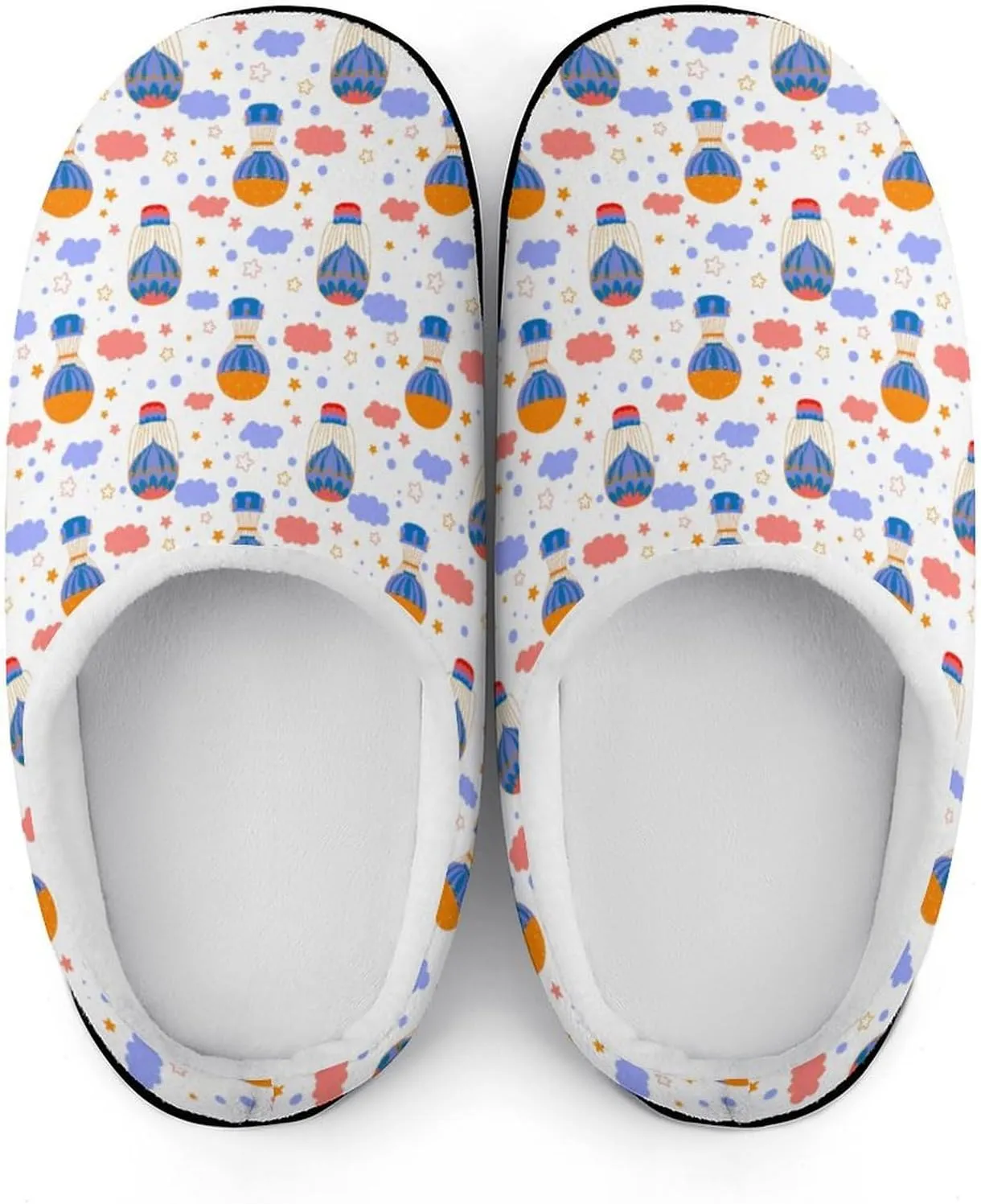 Womens Slippers Bedroom Slip-On Shoes Ladies Merry Christmas Print Slippers Warm Cotton House Slippers Indoor Outdoor