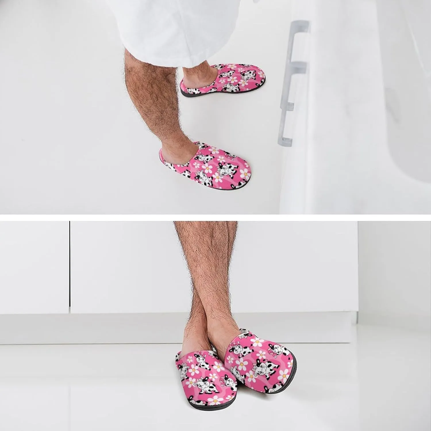 Womens Slippers Bedroom Slip-On Shoes Ladies Merry Christmas Print Slippers Warm Cotton House Slippers Indoor Outdoor