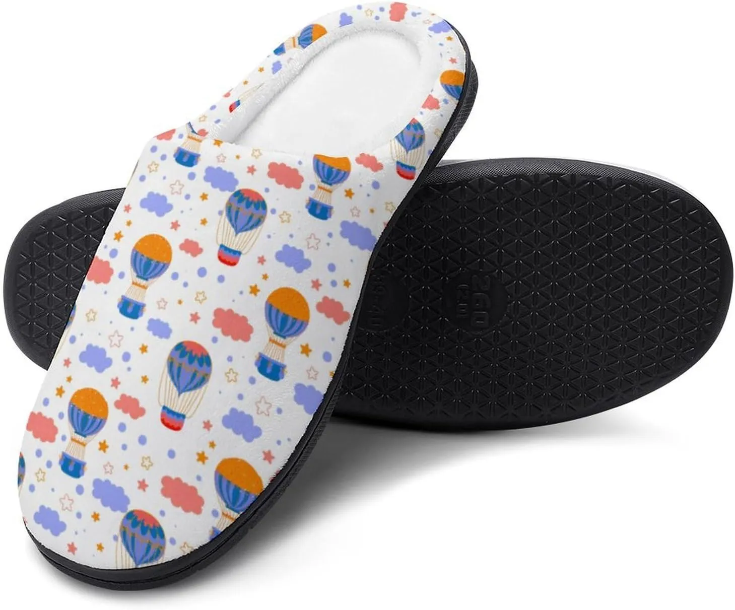 Womens Slippers Bedroom Slip-On Shoes Ladies Merry Christmas Print Slippers Warm Cotton House Slippers Indoor Outdoor