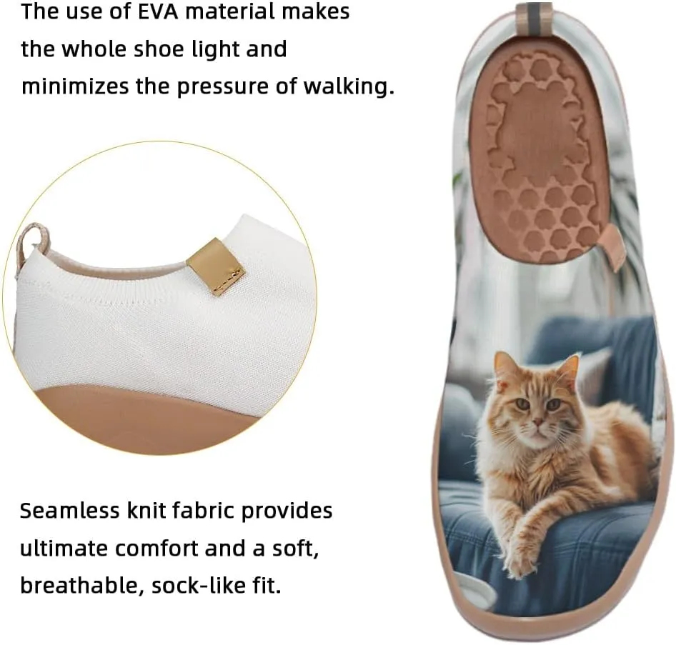 Women's Sneakers Lightweight Knitted Slip On Art Shoes Casual Travel Walking Loafers