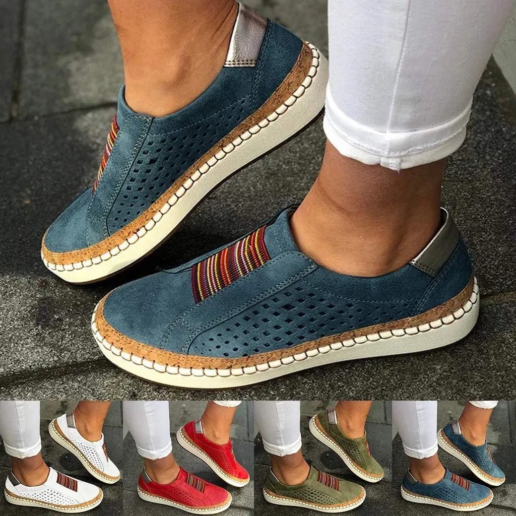 Women's Sneakers, Women Round Toe Canvas Flats Shoes Slip On Shoes Casual Sport Shoes Walkings Shoes Office Loafers