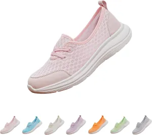 Women's Soft Sole Mesh Comfort Orthopedic Shoes,Breathable Slip-On Flat Walking Shoes,Non-Slip Low Top Casual Shoe