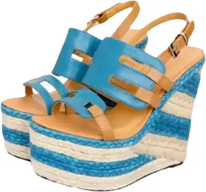 Women's Strew Heel Wedge Sandals Mixed Colors Buckle Strap High Platform Gladiator Casual Shoes