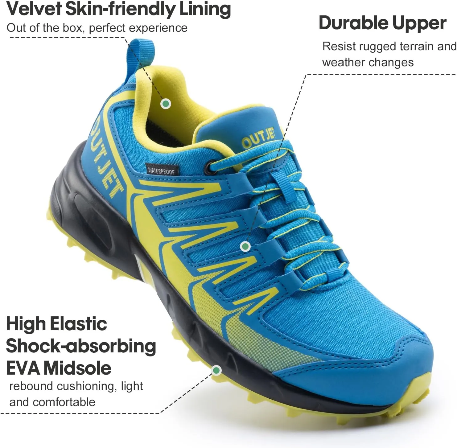 Women's Waterproof Hiking Shoes Lightweight Non-Slip Trails Walking Shoes Outdoor Sneakers