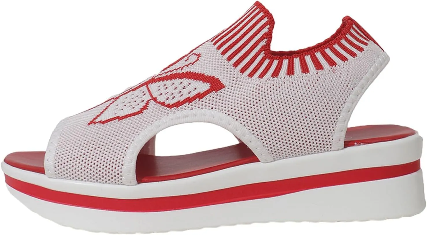 Women's Wedge Platform Sandals Arch Support Knit Slip-On Mesh Design Sandal Breathable Wide Feet Heels Comfort Waterproof Casual Cute Shoes Beach Vacation Summer Outdoor Hiking Dressy Travel Shoes