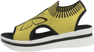 Women's Wedge Platform Sandals Arch Support Knit Slip-On Mesh Design Sandal Breathable Wide Feet Heels Comfort Waterproof Casual Cute Shoes Beach Vacation Summer Outdoor Hiking Dressy Travel Shoes