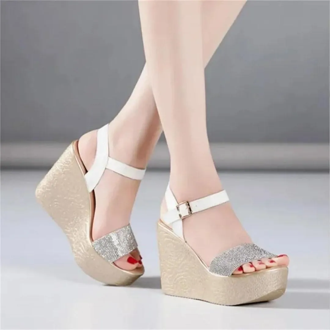 Women's Wedge Sandals With Ankle Strap Platform High Heel Office Casual Wedge Shoes