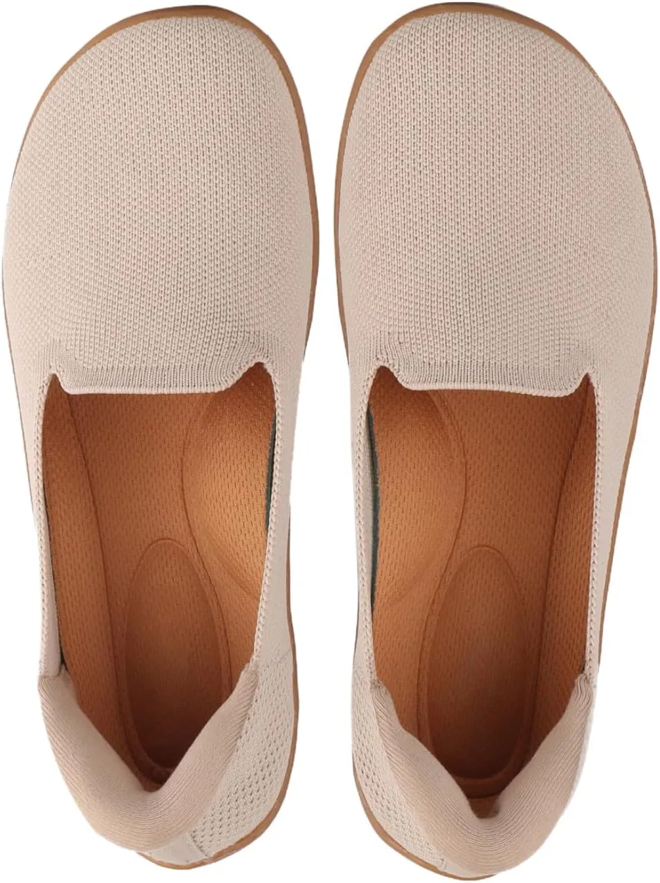 Womens Wide Toe Box Slip on Walking Shoes Non Slip Shoes Arch Support Casual Loafers Soft Knit Shoes