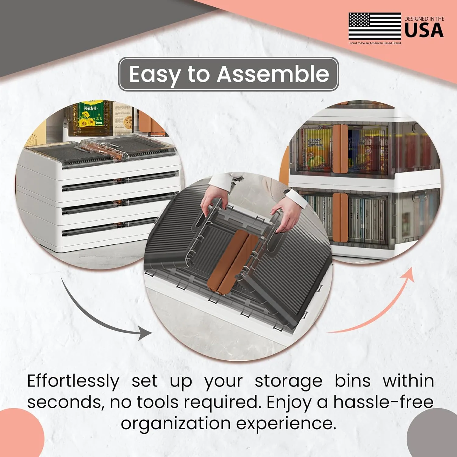 Wondersome Collapsible Storage Bins 72-L - 18-Pack of Extra-Large 19-Gallon/76-Quart Stackable Wheeled Clothing, Shoe, Bedroom, Office Organizer - Foldable Containers - Assembles in Second - US-Brand