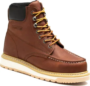 Work Boots for Men, 6" Soft Toe Wedge Sole Waterproof Safety Boots, Comfortable Construction Work Safety Shoes