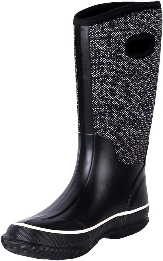WTW Mid Calf Rain Boots for Women - Waterproof Insulated Neoprene Mud Boots Outdoor Hunting Garden Boots