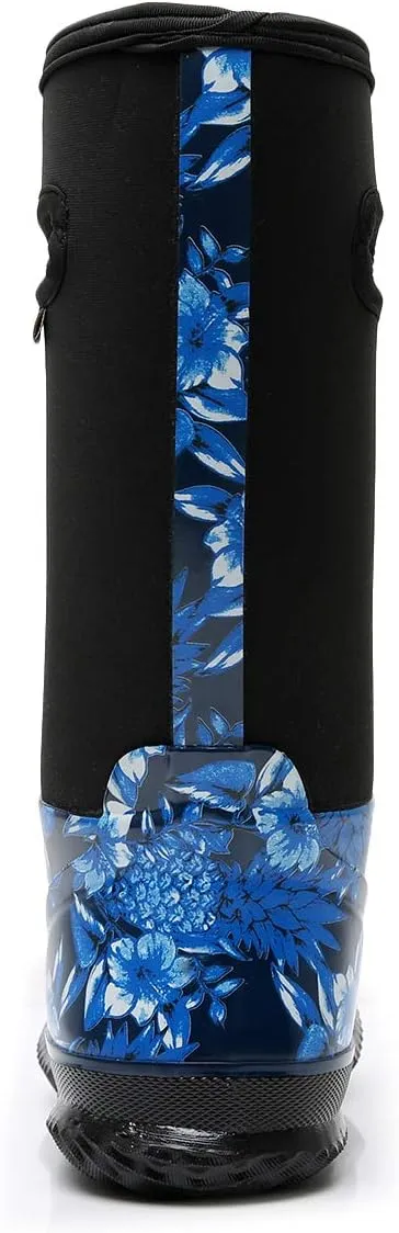 WTW Mid Calf Rain Boots for Women - Waterproof Insulated Neoprene Mud Boots Outdoor Hunting Garden Boots