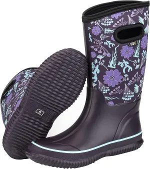 WTW Mid Calf Rain Boots for Women - Waterproof Insulated Neoprene Mud Boots Outdoor Hunting Garden Boots