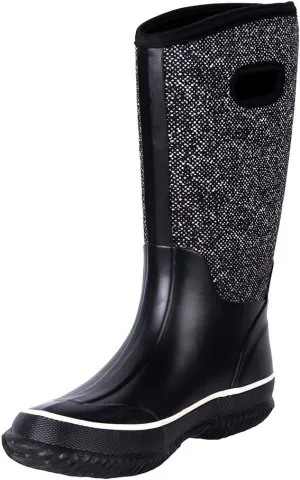 WTW Mid Calf Rain Boots for Women - Waterproof Insulated Neoprene Mud Boots Outdoor Hunting Garden Boots