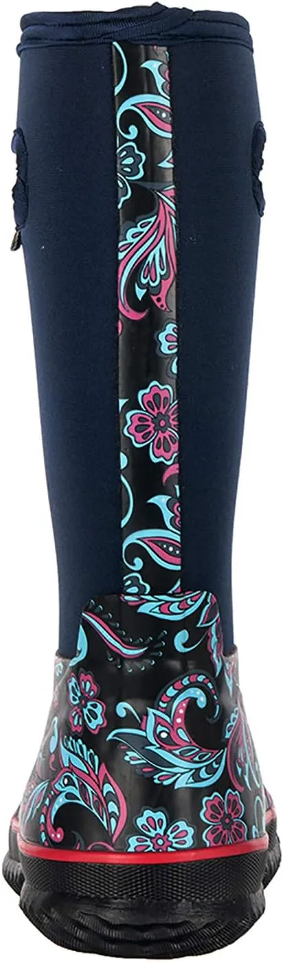 WTW Mid Calf Rain Boots for Women - Waterproof Insulated Neoprene Mud Boots Outdoor Hunting Garden Boots