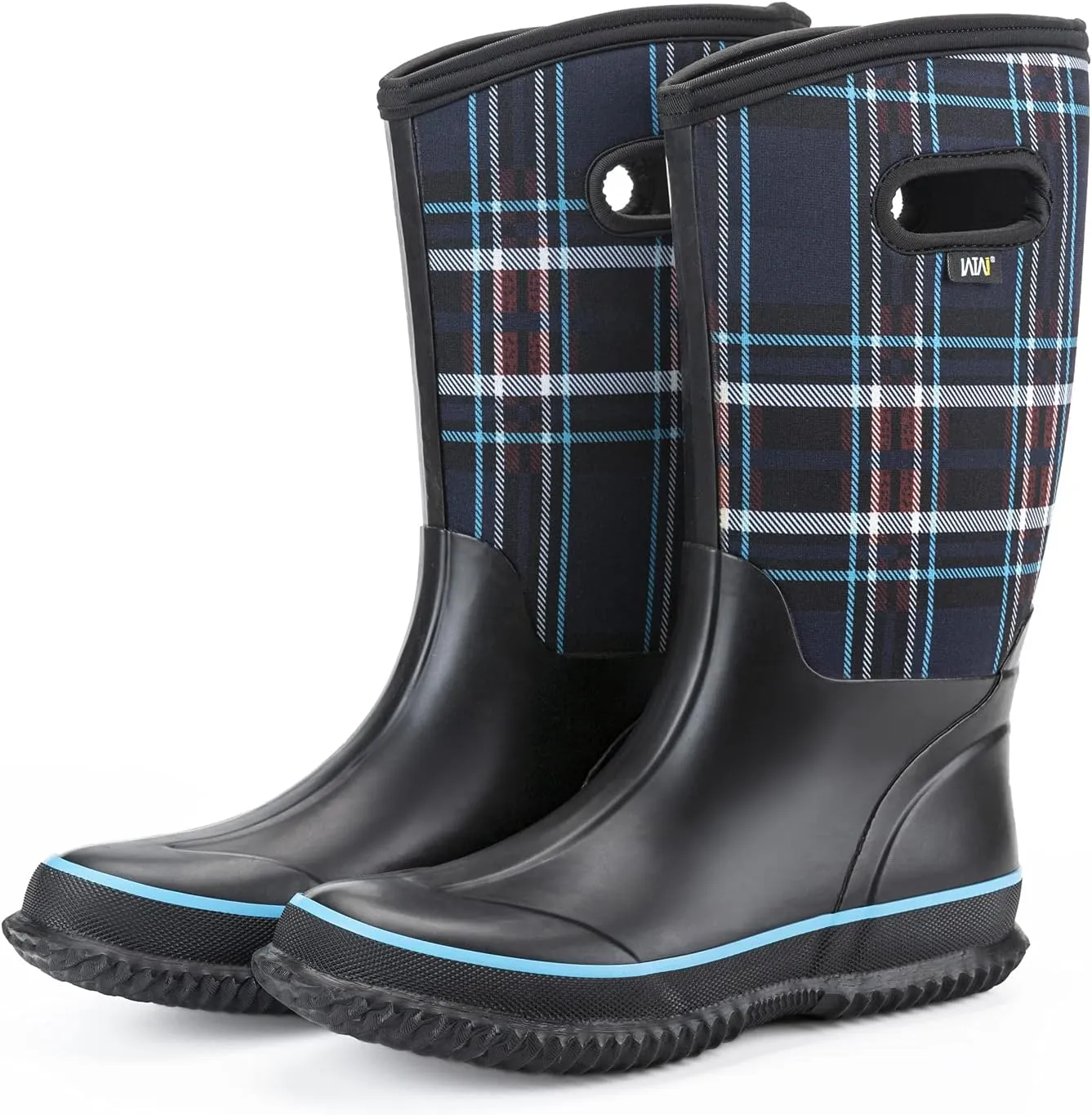 WTW Mid Calf Rain Boots for Women - Waterproof Insulated Neoprene Mud Boots Outdoor Hunting Garden Boots