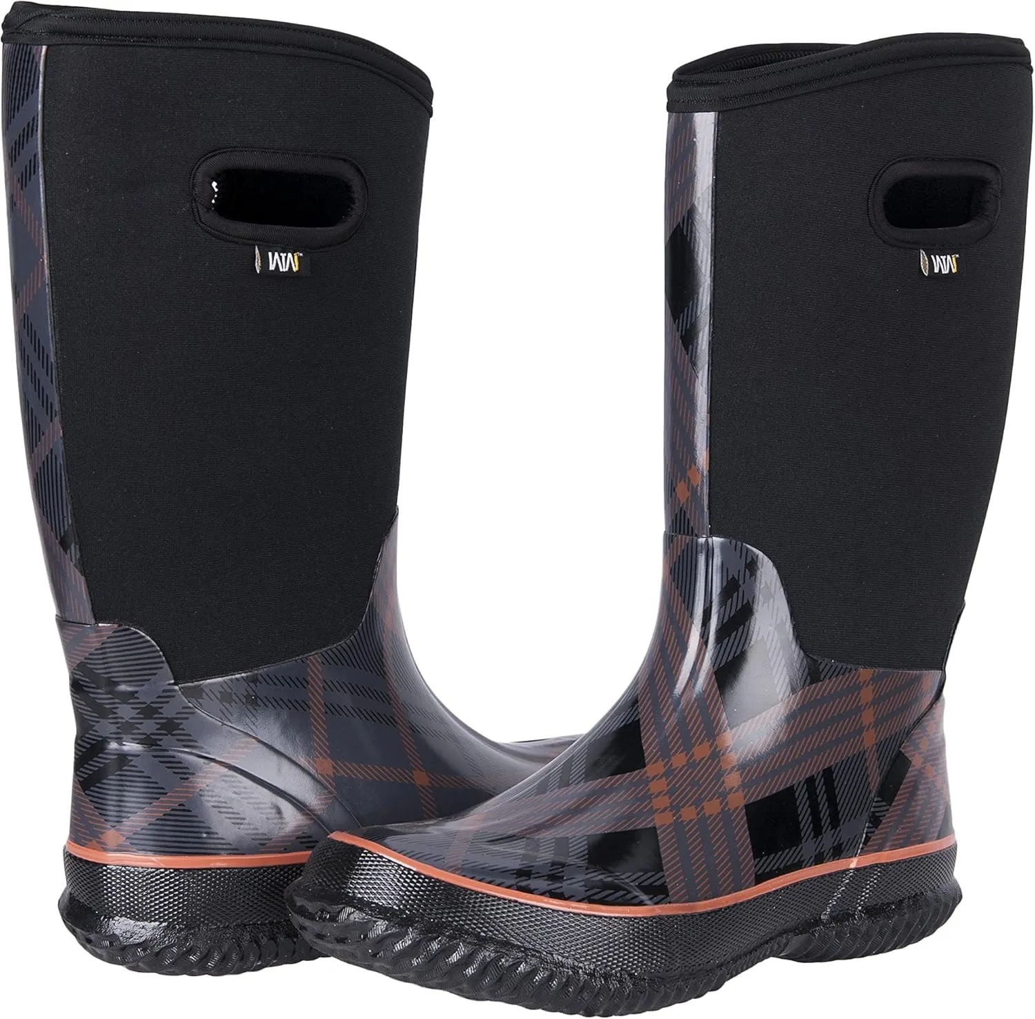 WTW Mid Calf Rain Boots for Women - Waterproof Insulated Neoprene Mud Boots Outdoor Hunting Garden Boots