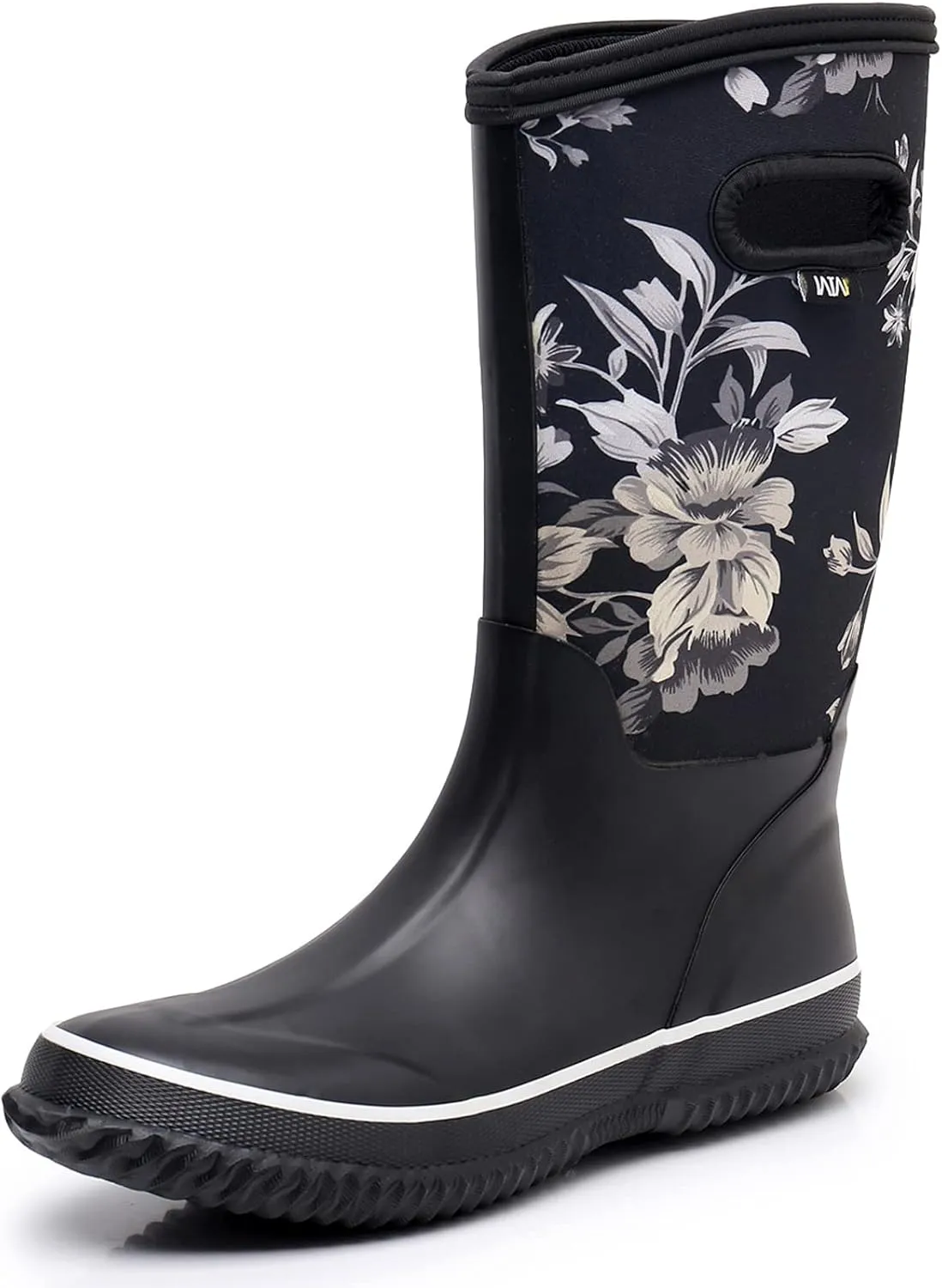 WTW Mid Calf Rain Boots for Women - Waterproof Insulated Neoprene Mud Boots Outdoor Hunting Garden Boots