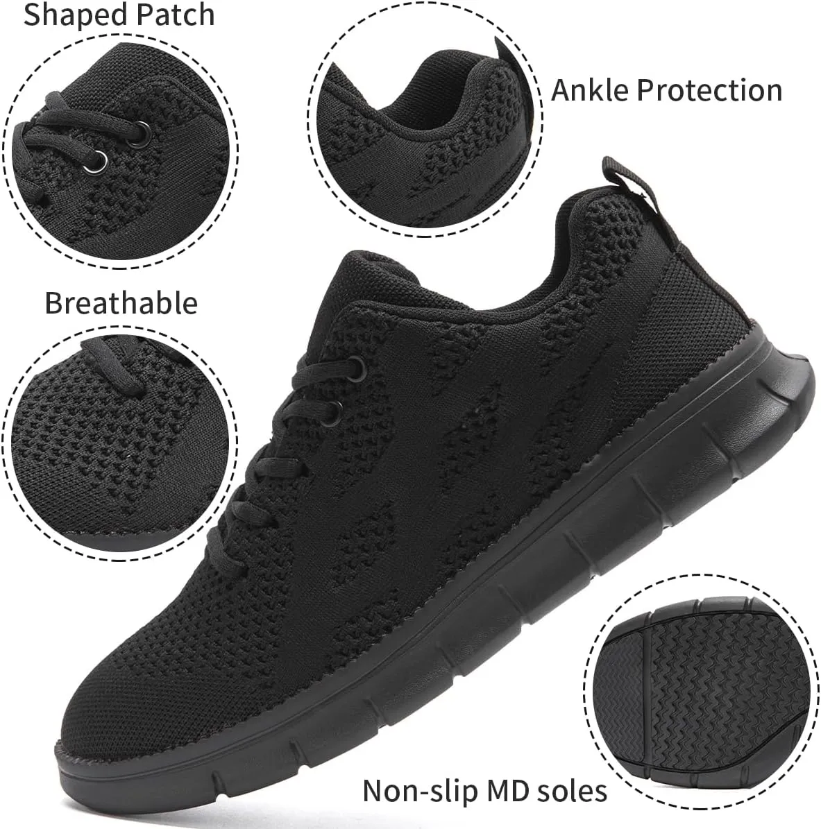 WYGRQBN Mens Walking Shoes Lightweight Breathable Slip On Running Shoes Gym Workout Tennis Fashion Sneakers
