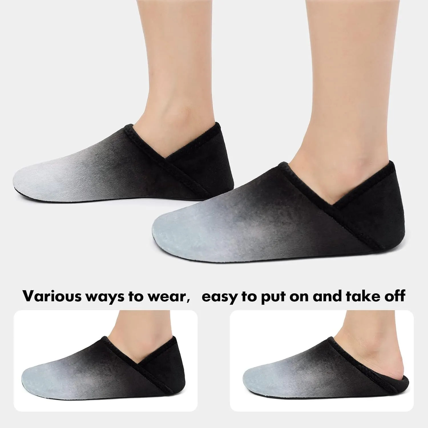 XIHALOOK House Slippers for Women Men Cozy Sock Shoes with Soft Rubber Sole Slip On for Indoor/Outdoor