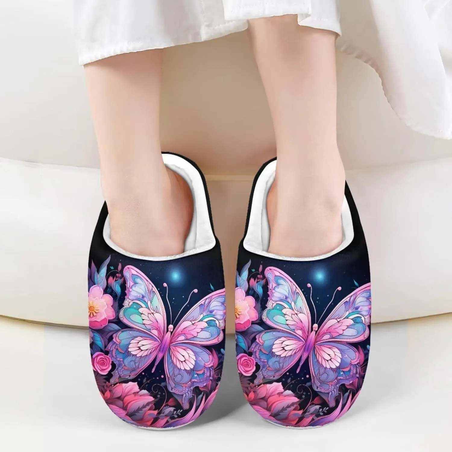 Xpyiqun Boys Girls Slippers Kids House Shoes Soft Plush Fuzzy Home Slippers Non-slip Slip On Shoes Size 9-14.5
