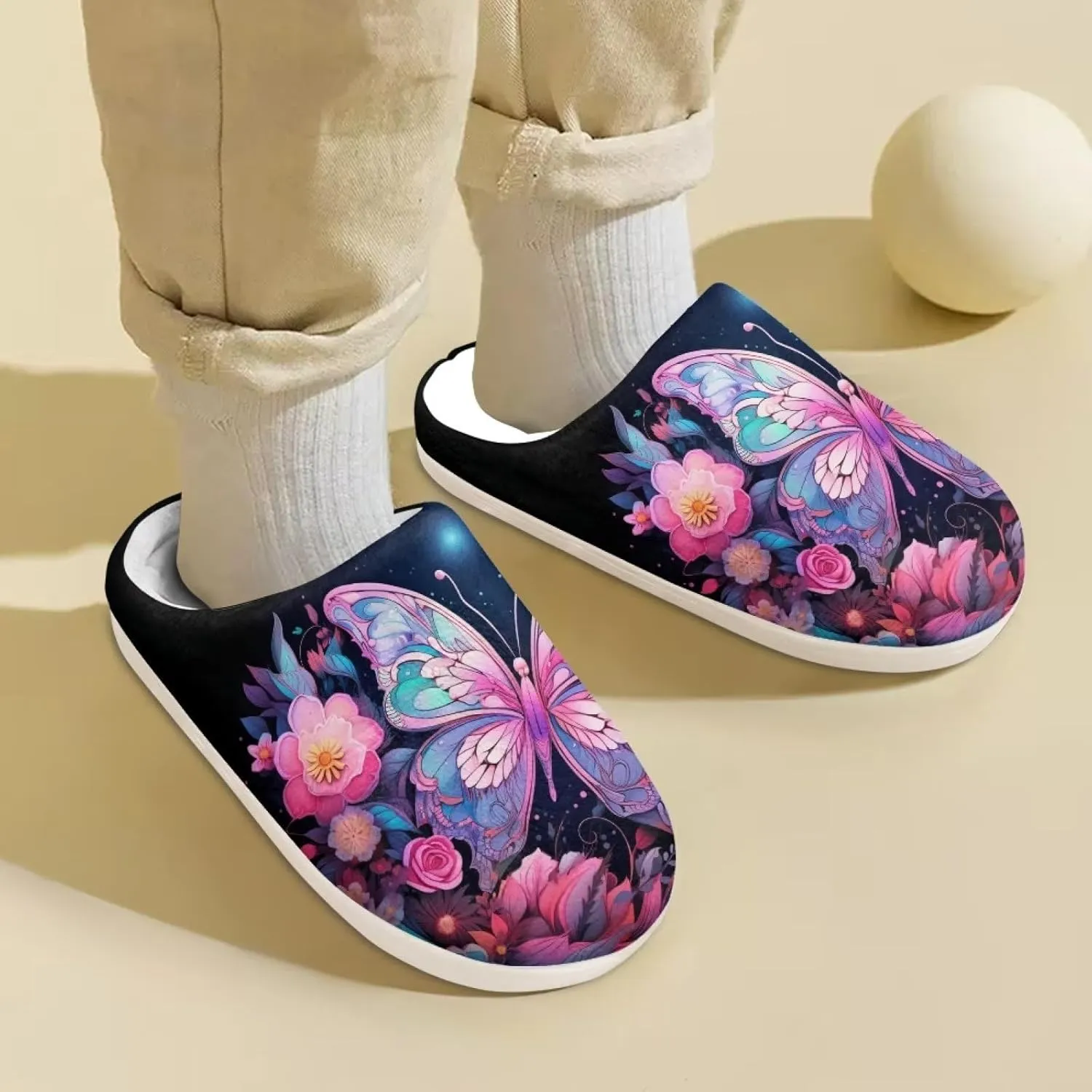 Xpyiqun Boys Girls Slippers Kids House Shoes Soft Plush Fuzzy Home Slippers Non-slip Slip On Shoes Size 9-14.5