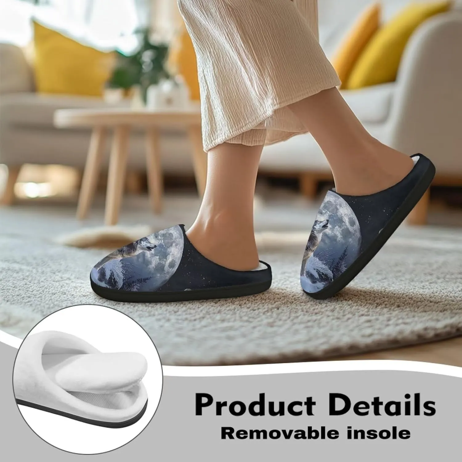 Xpyiqun Slippers Women Men Slip On House Shoes Fuzzy Warm Winter Slippers Size 4-12