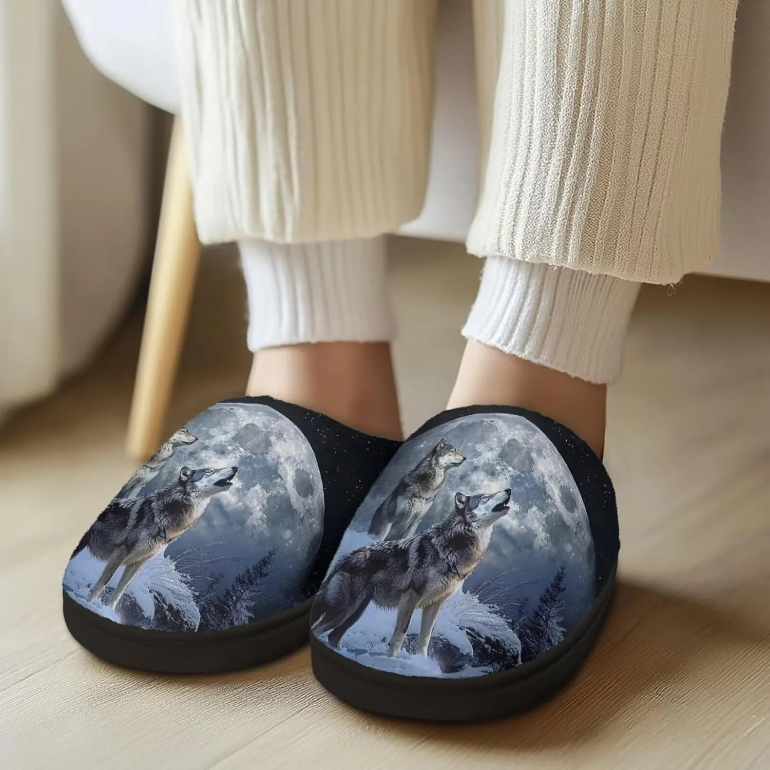 Xpyiqun Slippers Women Men Slip On House Shoes Fuzzy Warm Winter Slippers Size 4-12