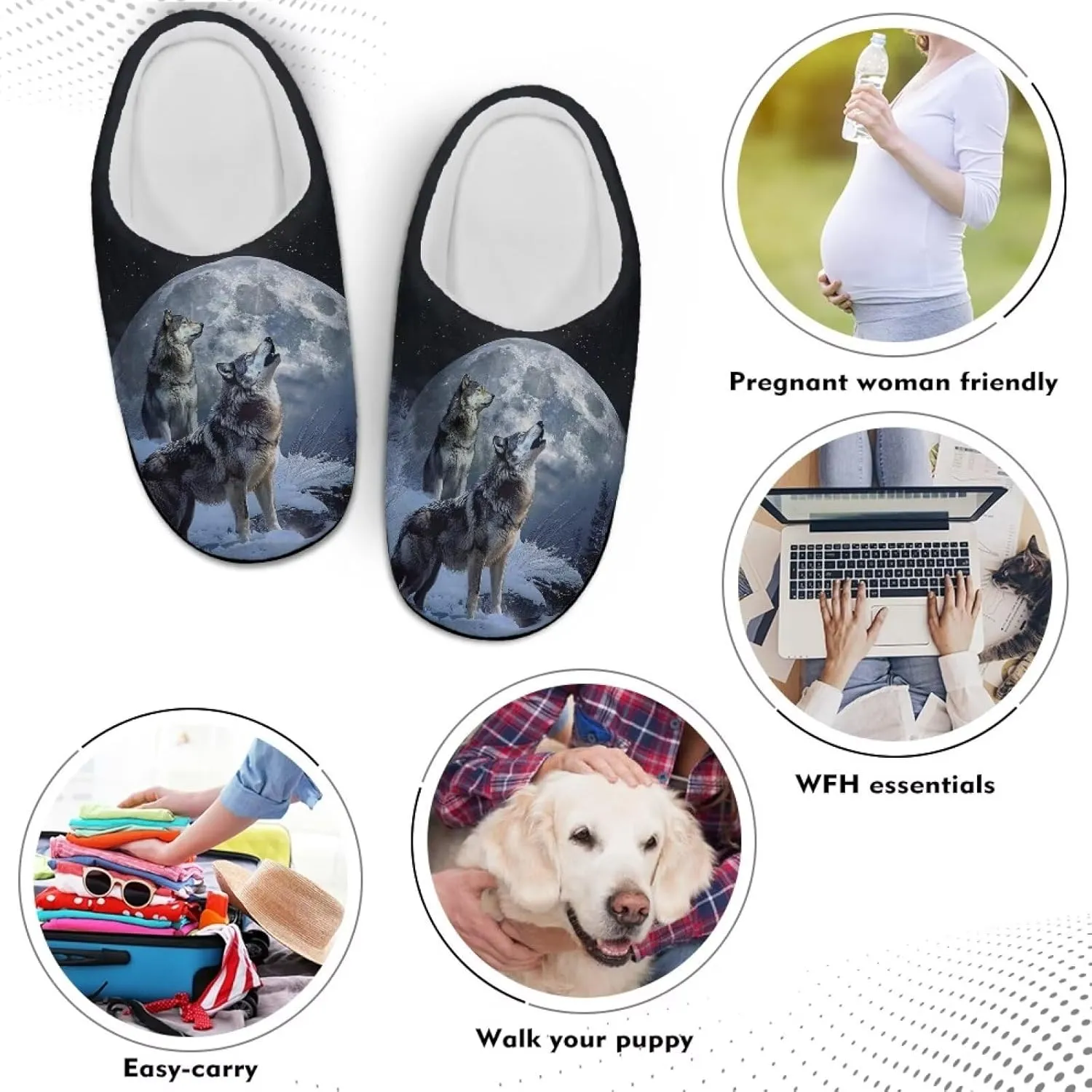 Xpyiqun Slippers Women Men Slip On House Shoes Fuzzy Warm Winter Slippers Size 4-12