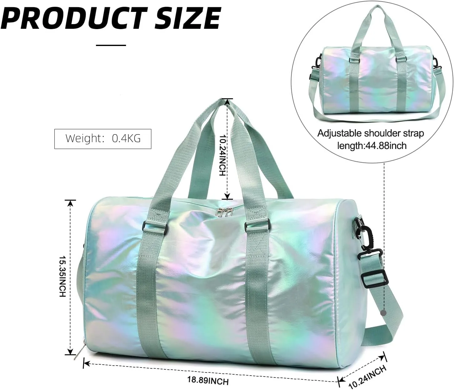 Yaopeing Gym Bag with Shoes Compartment,Sports Duffle Bag for Girls,Waterproof Travel Gym Tote Bags for Women,Green