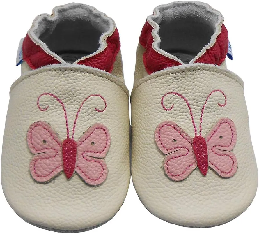 YIHAKIDS Baby Leather Shoes Soft Sole First Walking Moccasins Infants Toddler Boys Girls Crawling Slippers Slip-on Shoes with Elastic Ankle