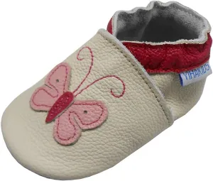 YIHAKIDS Baby Leather Shoes Soft Sole First Walking Moccasins Infants Toddler Boys Girls Crawling Slippers Slip-on Shoes with Elastic Ankle