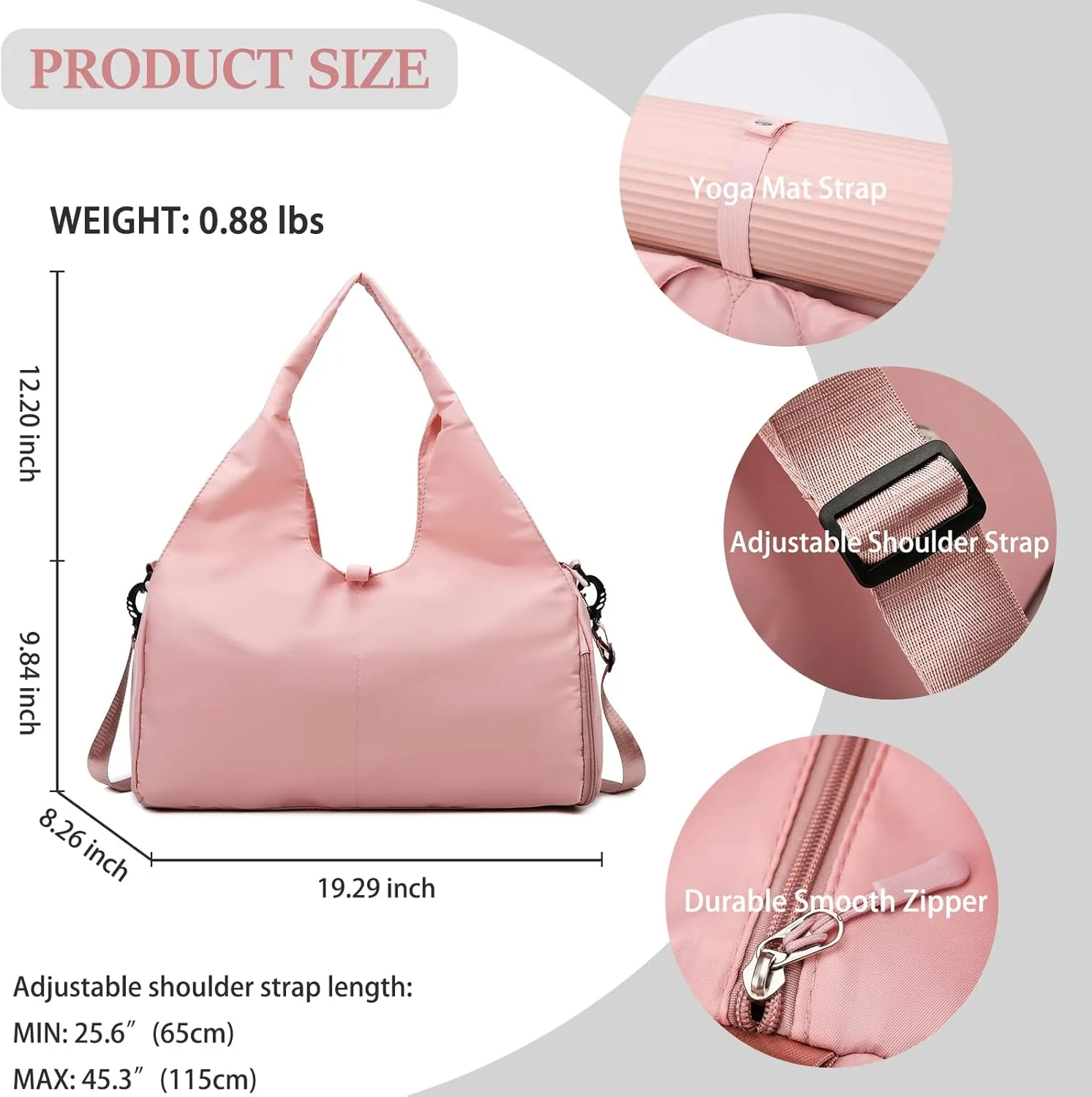 Yoga Mat Bag, Sport yoga Gym Bag for women, Lightweight yoga mat bag carrier with Yoga Strap, Carryall Yoga Tote Bag