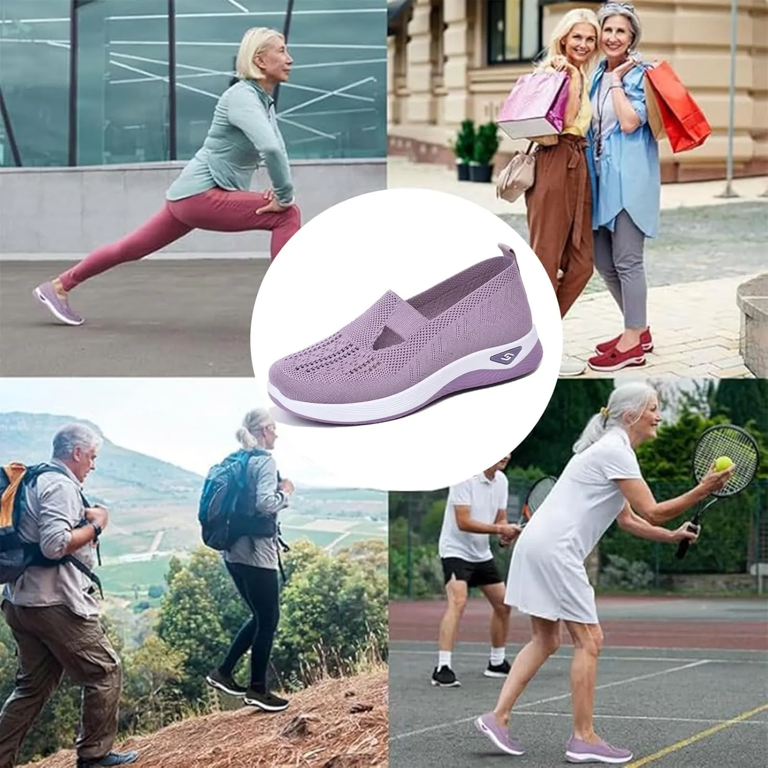Zapatos Ortopédicos para Mujer Ligeros y Anchos, Women's Orthopedic Walking Shoes Slip on Trainers Comfortable Casual Athletic Shoe Soft Soled Arch Support Hands-Free Sneakers